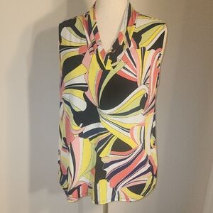 Anne Klein Vibrant Abstract Sleeveless Top